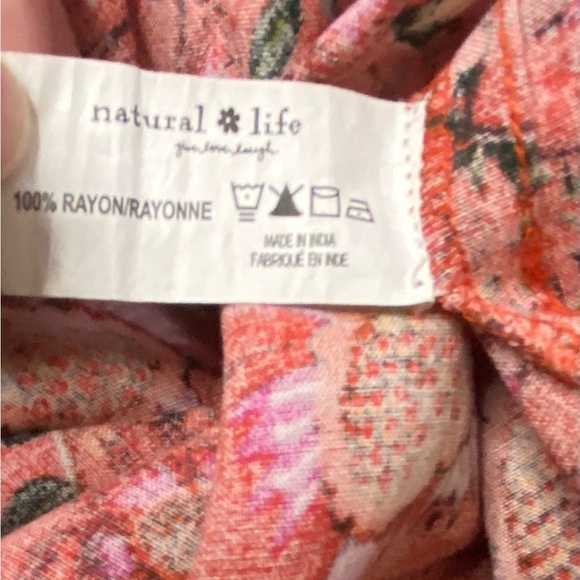 Natural Life Maxi Dress SZ Large Floral Side Slits Sleeveless Red Teal Boho NEW - Picture 8 of 10